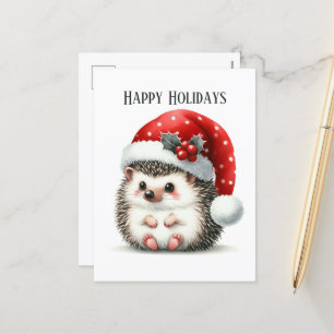 Postal Festiva Navidades festivos hedgehog agregar mensaje