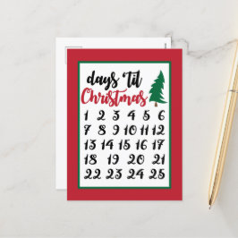 Postal Festiva Navidades festivos numerados