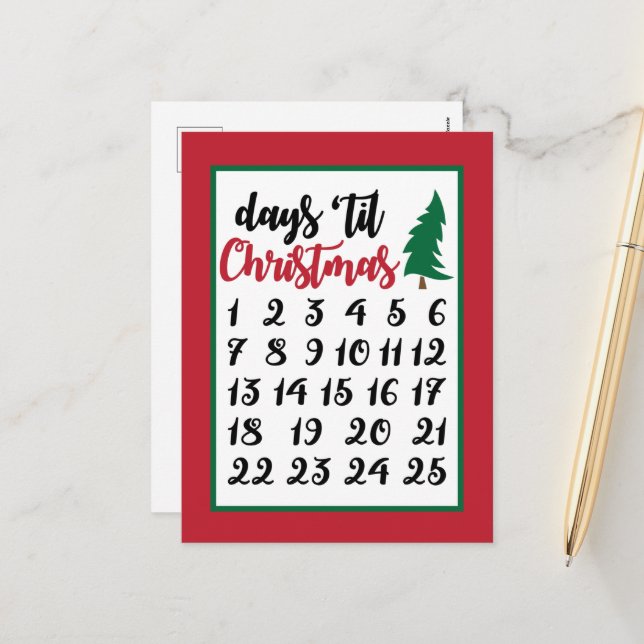 Postal Festiva Navidades festivos numerados (Anverso/Reverso In Situ)