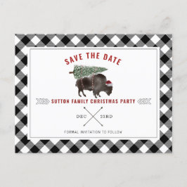 Postal Festiva Navidades Fiesta Buffalo Santa Plaid Guardar La Fe