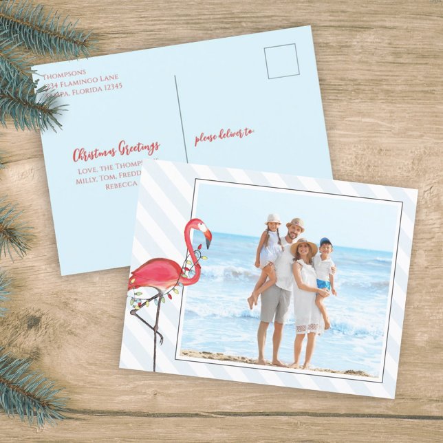 Postal Festiva Navidades Flamingo Holiday Lights Budget Photo (Subido por el creador)