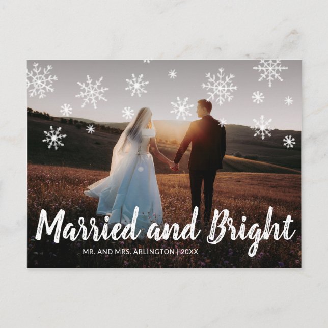 Postal Festiva Navidades fotográficos casados y brillantes recién (Anverso)