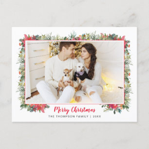 Postal Festiva Navidades fotográficos de escritura botánica de ve