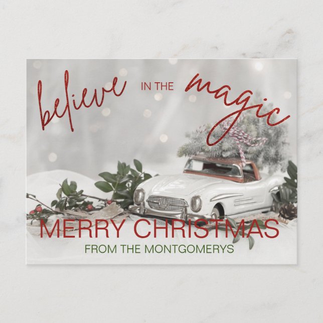 Postal Festiva Navidades fotográficos de ornamentos navideños de  (Anverso)