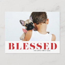 Postal Festiva Navidades fotográficos de tipografía de bendición