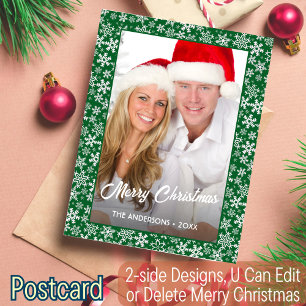 Postal Festiva Navidades fotográficos familiares con guion de nie