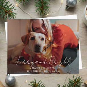 Postal Festiva Navidades fotográficos manuscritos de peluche y br