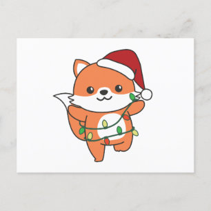Postal Festiva Navidades Fox de Animales de Invierno