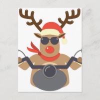 Navidades Funny Rudolf Biker Motorcycle