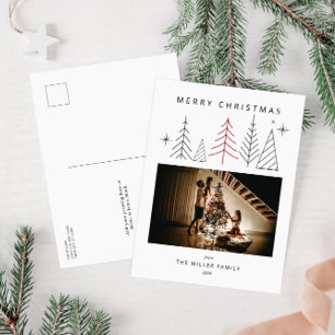 Postal Festiva Navidades geométricos modernos foto