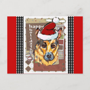 POSTAL FESTIVA NAVIDADES GERMAN SHEPHERD