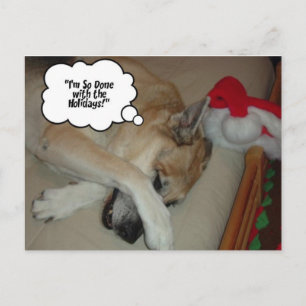 Postal Festiva Navidades German Shepherd