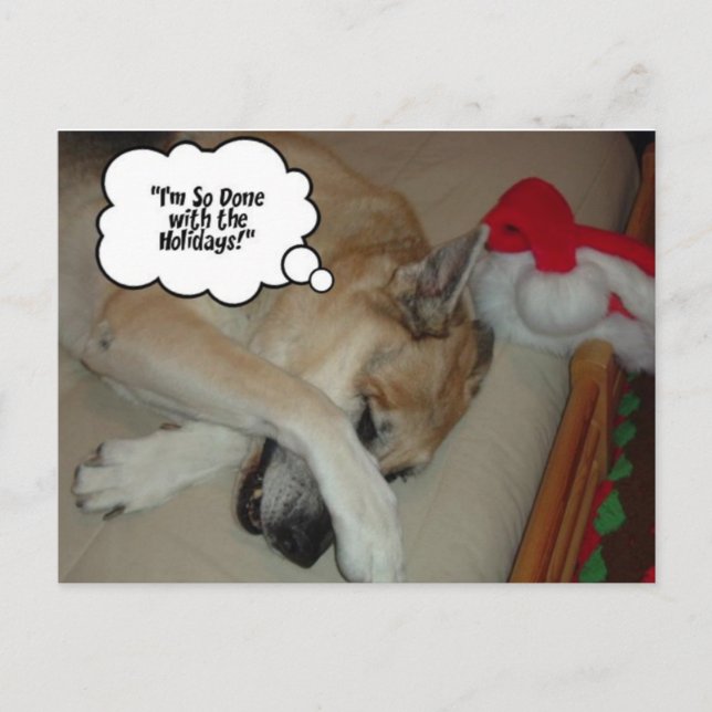 Postal Festiva Navidades German Shepherd (Anverso)