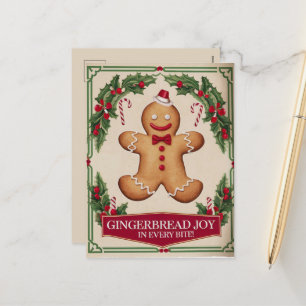 Postal Festiva Navidades gingerbread joy añadir mensaje