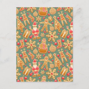 Postal Festiva navidades gingerbread santa