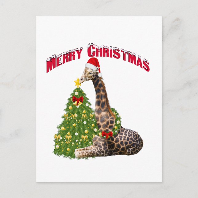 Postal Festiva Navidades Giraffe (Anverso)