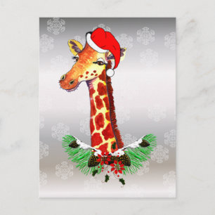 Postal Festiva Navidades Giraffe