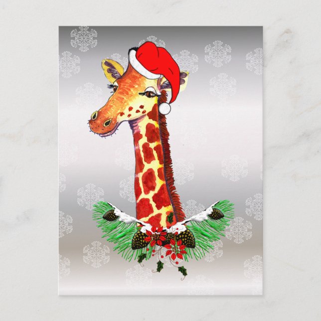 Postal Festiva Navidades Giraffe (Anverso)