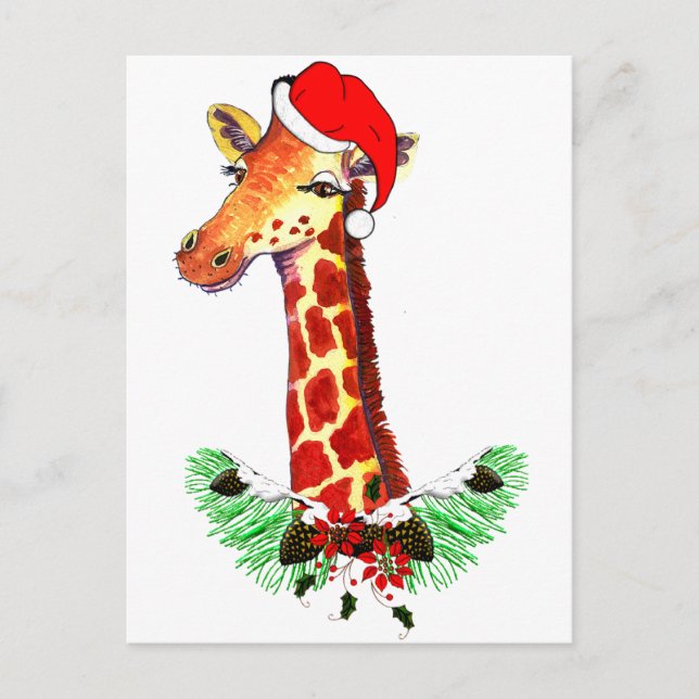 Postal Festiva Navidades Giraffe (Anverso)