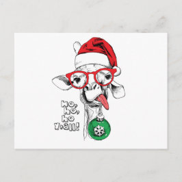 Postal Festiva Navidades Giraffe Santa
