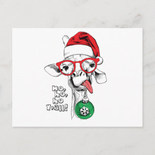 Postal Festiva Navidades Giraffe Santa
