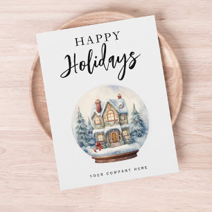 Postal Festiva Navidades Globe House Felices Fiestas Inmobiliaria