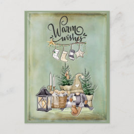 Postal Festiva Navidades Gnome Warm Wings Greys