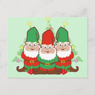 Postal Festiva Navidades Gnomes