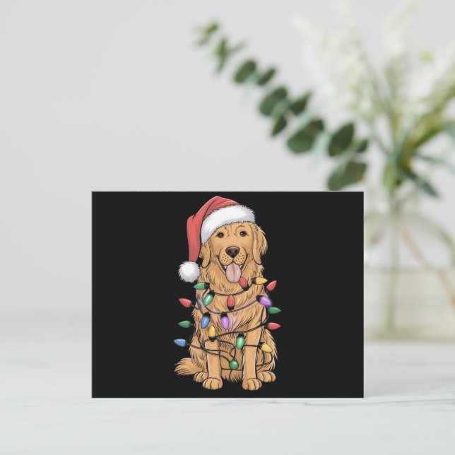 Postal Festiva Navidades Golden Retriever Dog Lover Regalo a Mamá (Anverso de pie)