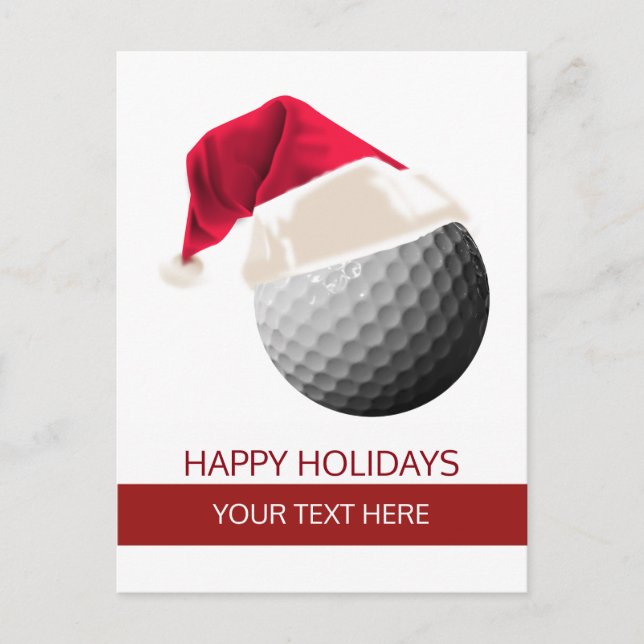 Postal Festiva Navidades golf Ball Santa Hat posters (Anverso)