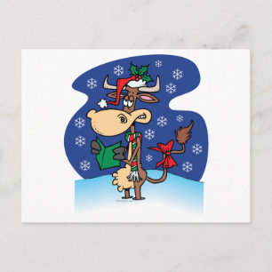 Postal Festiva navidades graciosos acariciando al personalizado d