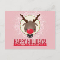 NAVIDADES GREETIENDO reno de nariz roja rudolph ro