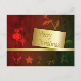Postal Festiva Navidades Grungy Vintage Gold