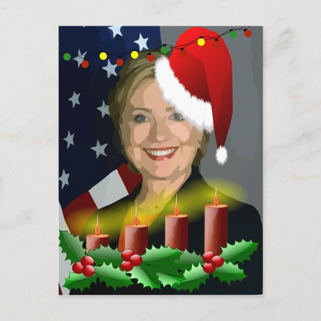 Postal Festiva navidades hillary clinton (Anverso)