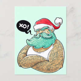 Postal Festiva Navidades Hipsta Santa Claus