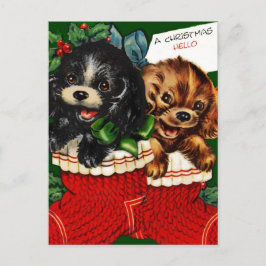 Postal Festiva Navidades Hola Cachorros