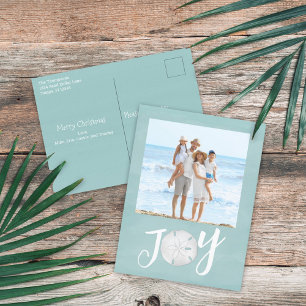 Postal Festiva Navidades Holiday Joy Photo Simple Beach Budget
