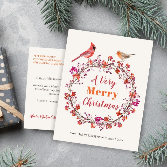 Postal Festiva Navidades holísticos del naranja ruso rosado (Subido por el creador)