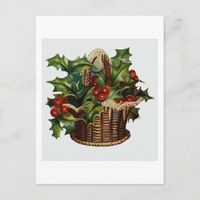 Postal Festiva Navidades Holly (Anverso)