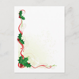 Postal Festiva Navidades Holly Border