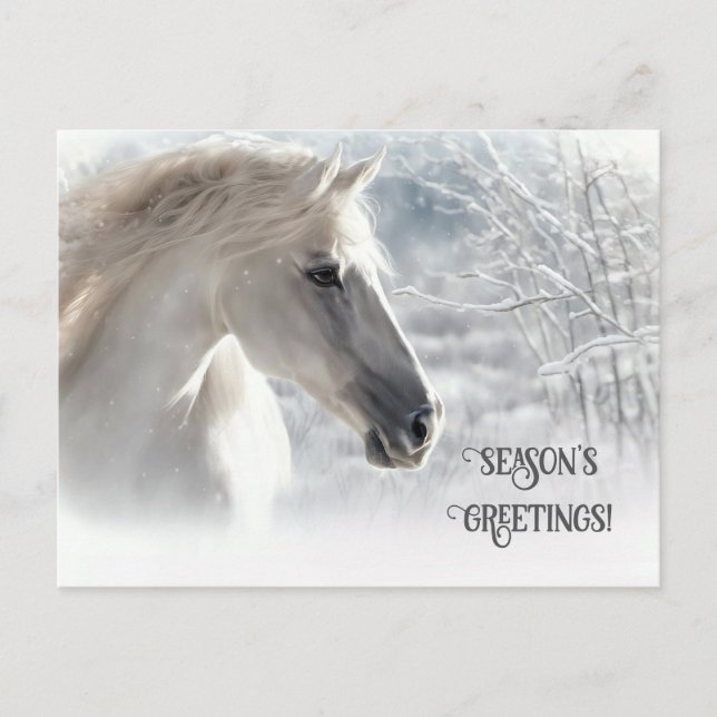 Postal Festiva Navidades Horse Seasons Greetings (Anverso)