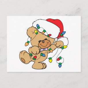 Postal Festiva Navidades iluminan el oso de peluche