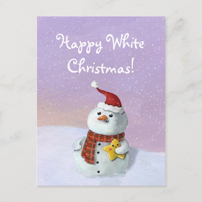 Postal Festiva Navidades inteligentes Snowman (Anverso)