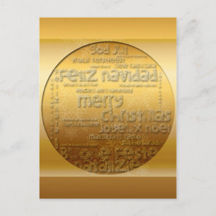 Postal Festiva Navidades internacionales de oro Navidad/postal