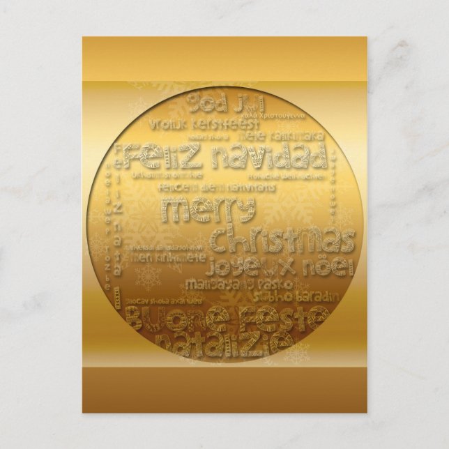 Postal Festiva Navidades internacionales de oro Navidad/postal (Anverso)