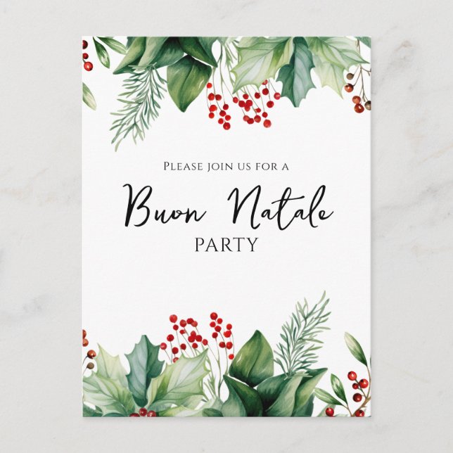 Postal Festiva Navidades italianos Buon Natale Fiesta (Anverso)