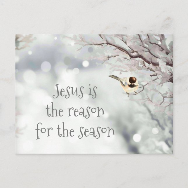 Postal Festiva Navidades Jesús Cita Ave De Escarcha De Invierno C (Anverso)