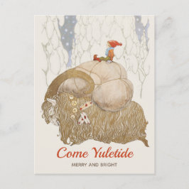 Postal Festiva Navidades John Bauer Julbocken Yule goat CC1025