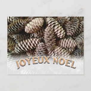 Postal Festiva Navidades Joyeux Noel Holiday Pine Cone