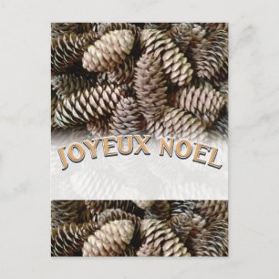 Postal Festiva Navidades Joyeux Noel Holiday Pine Cone